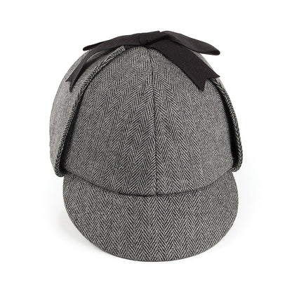 Chapeau Sherlock Holmes à Chevrons gris JAXON & JAMES - VENTE EN GROS
