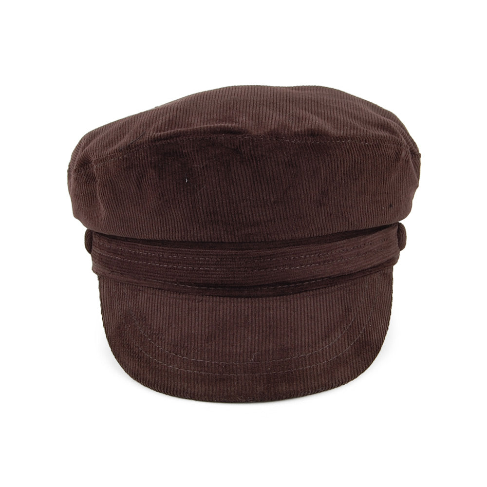 Casquette de Marin en Velours Côtelé marron JAXON & JAMES - VENTE EN GROS