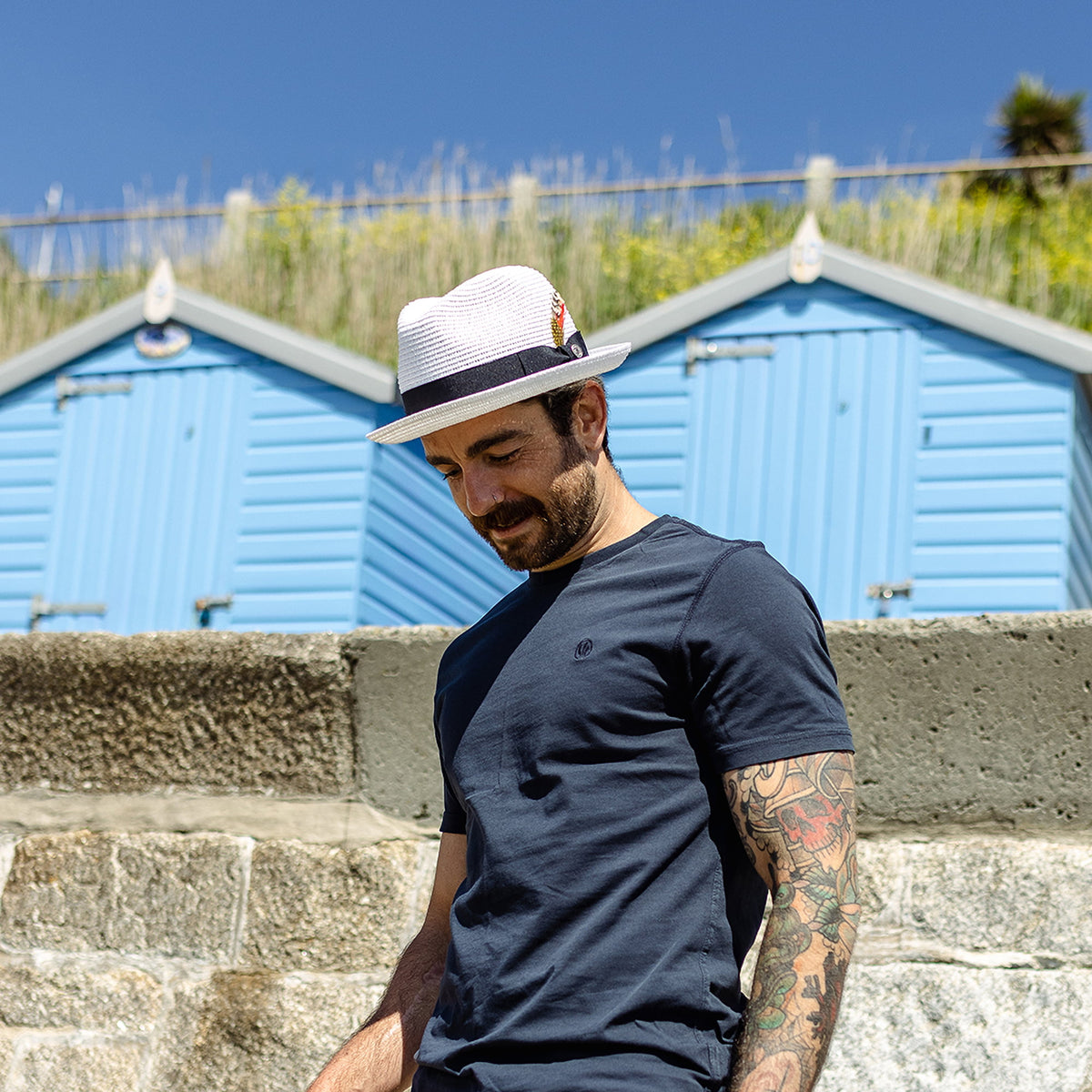 Chapeau Trilby en Paille Toyo blanc JAXON & JAMES - VENTE EN GROS