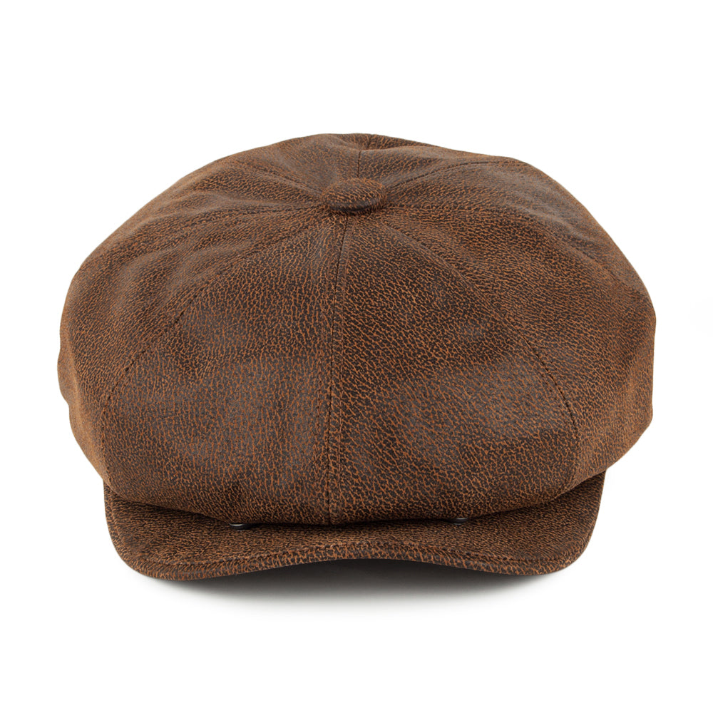 Casquette Gavroche en Cuir marron JAXON & JAMES - VENTE EN GROS