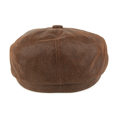 Casquette Gavroche en Cuir marron JAXON & JAMES - VENTE EN GROS