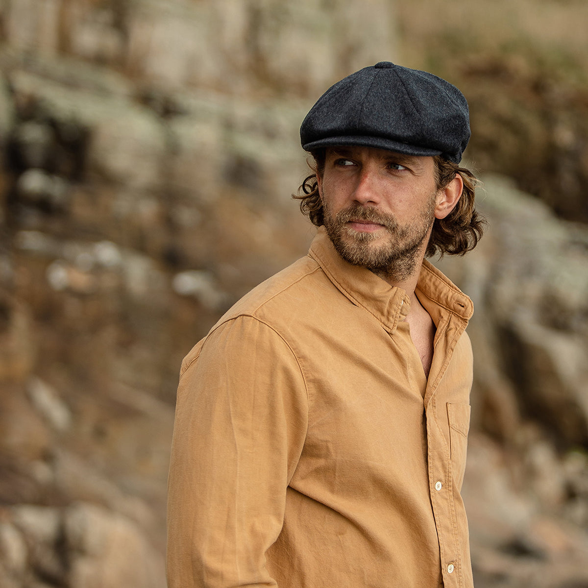 Casquette Gavroche en Pure Laine Harlem anthracite JAXON & JAMES - VENTE EN GROS