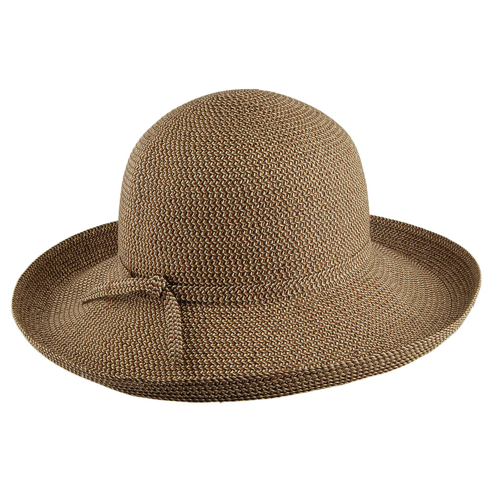 Chapeau Été Pliable Traveller naturel-noir SUR LA TÊTE - VENTE EN GROS